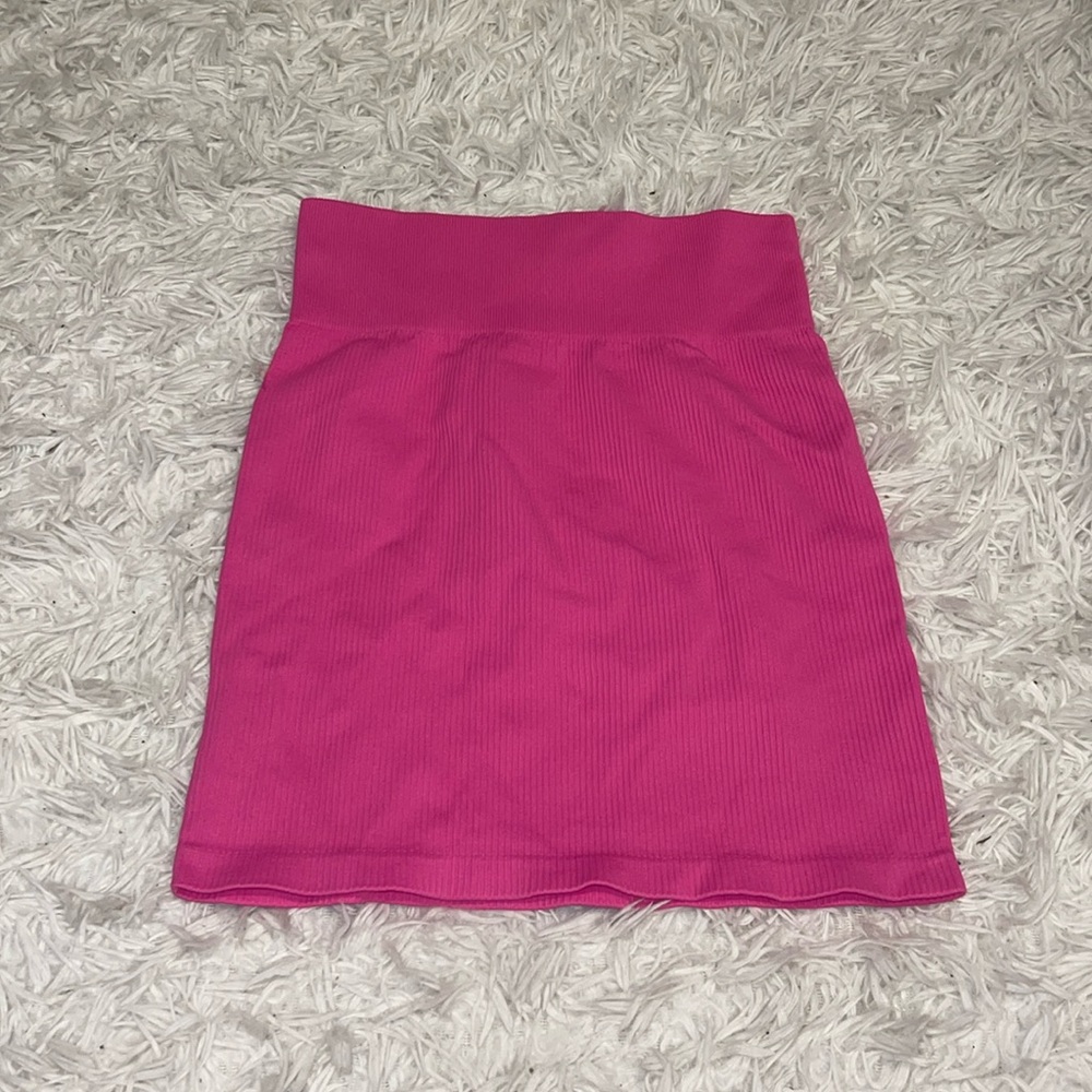OQQ Hot Pink Bodycon Skirt (Size: S)